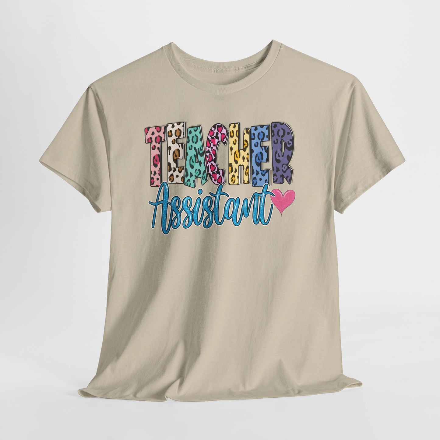 Teacher Assistant Leopard Print Tee — Gildan Heavy Cotton