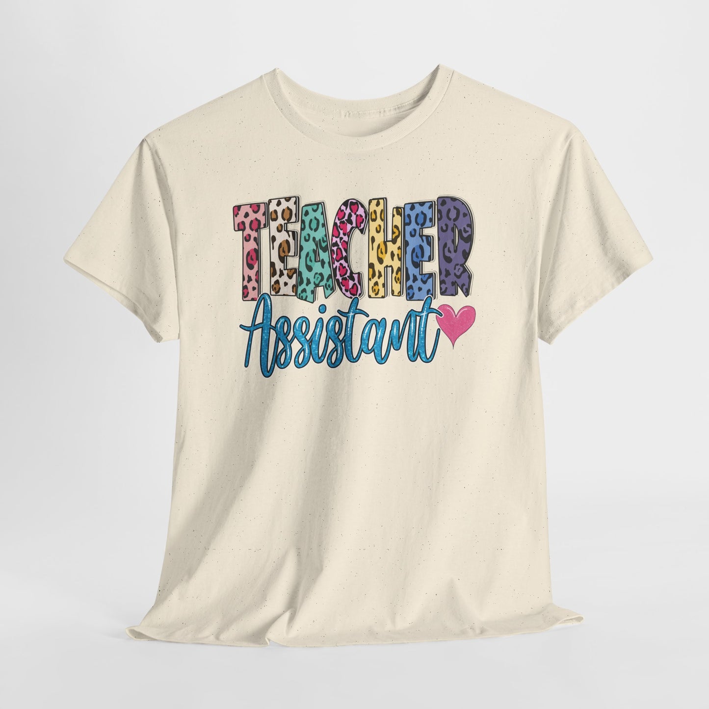 Teacher Assistant Leopard Print Tee — Gildan Heavy Cotton