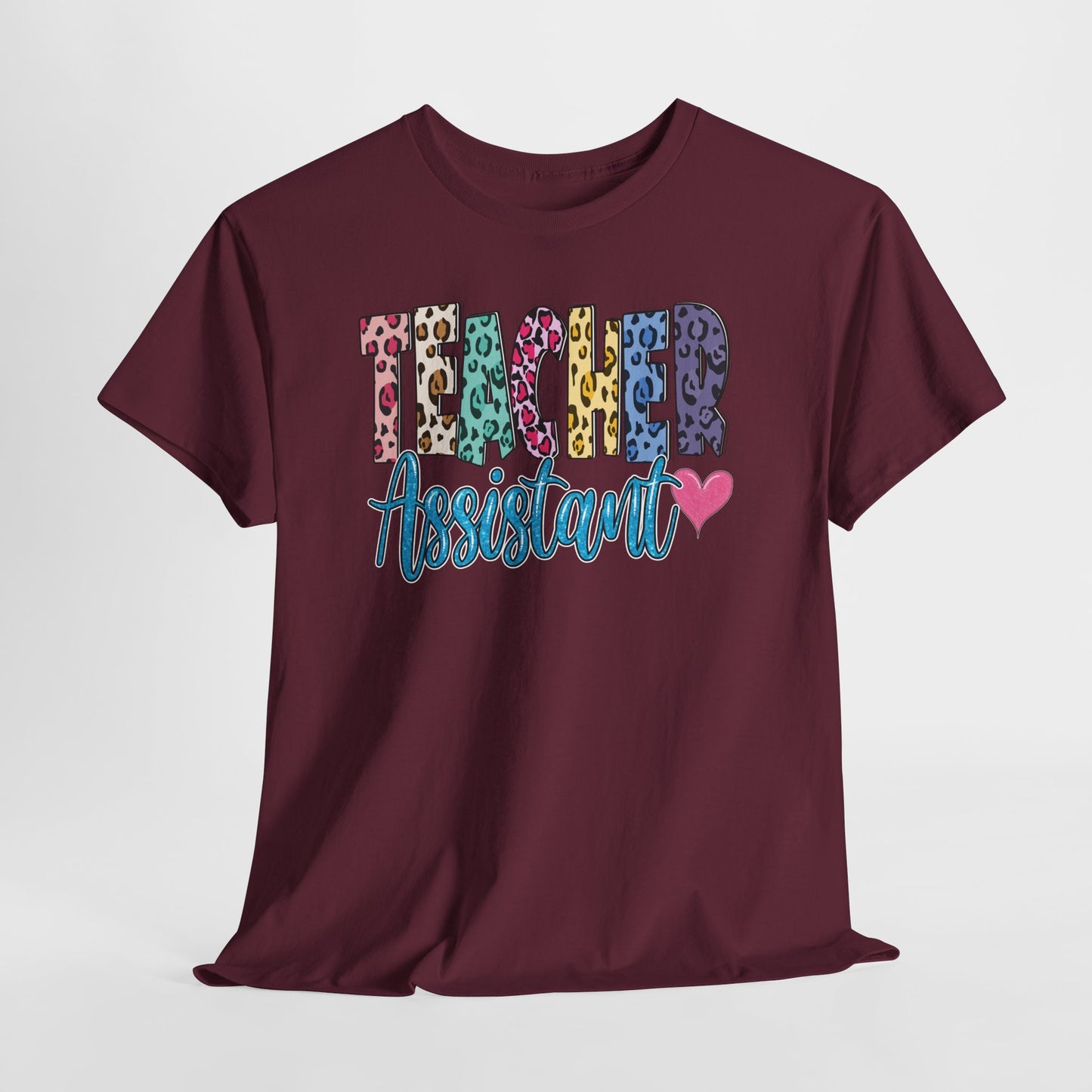 Teacher Assistant Leopard Print Tee — Gildan Heavy Cotton