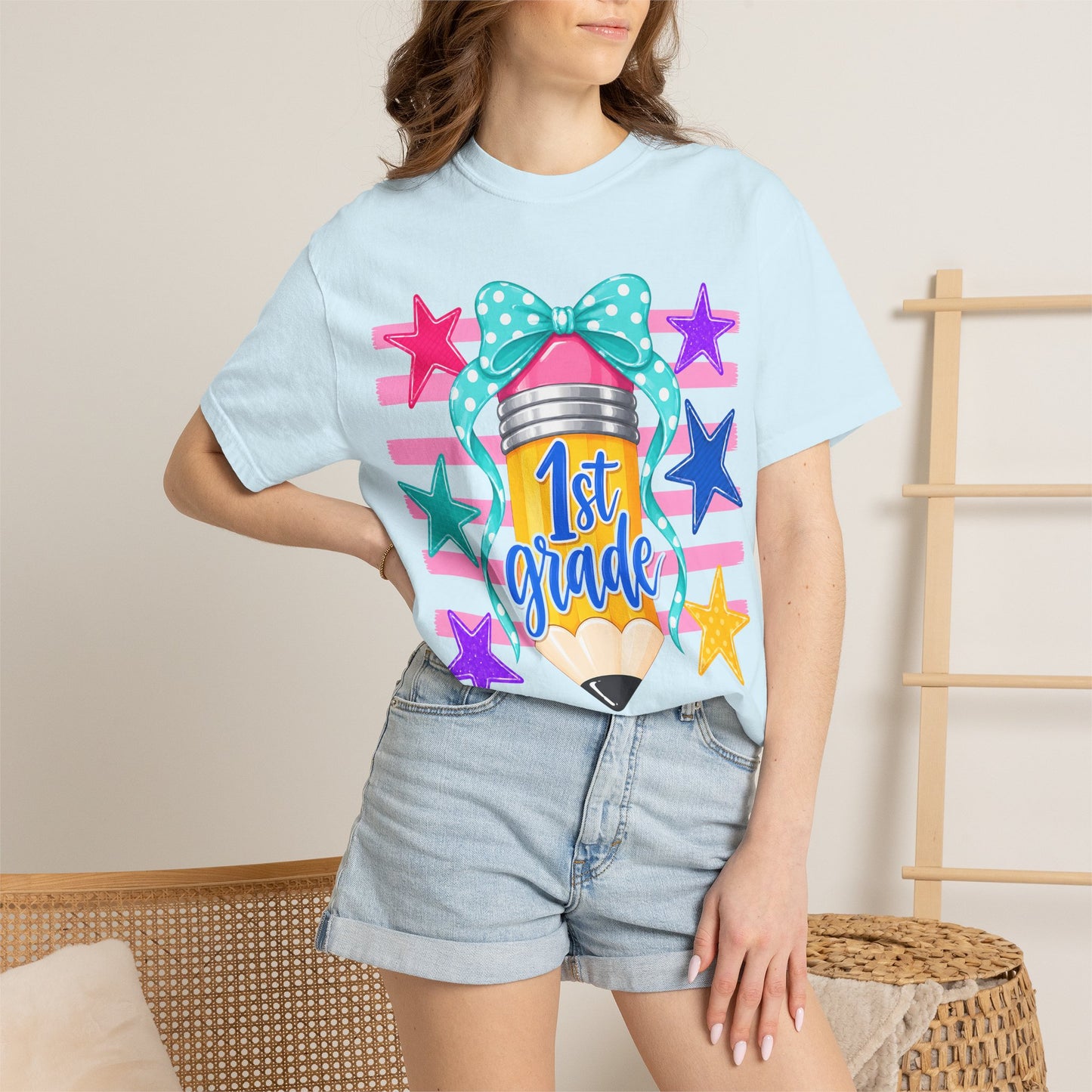 1st Grade Pencil Tee - Comfort Colors