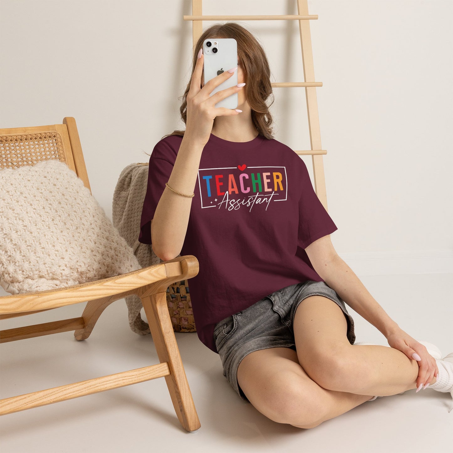 Teacher Assistant Colorful Dark Tee — Gildan Heavy Cotton
