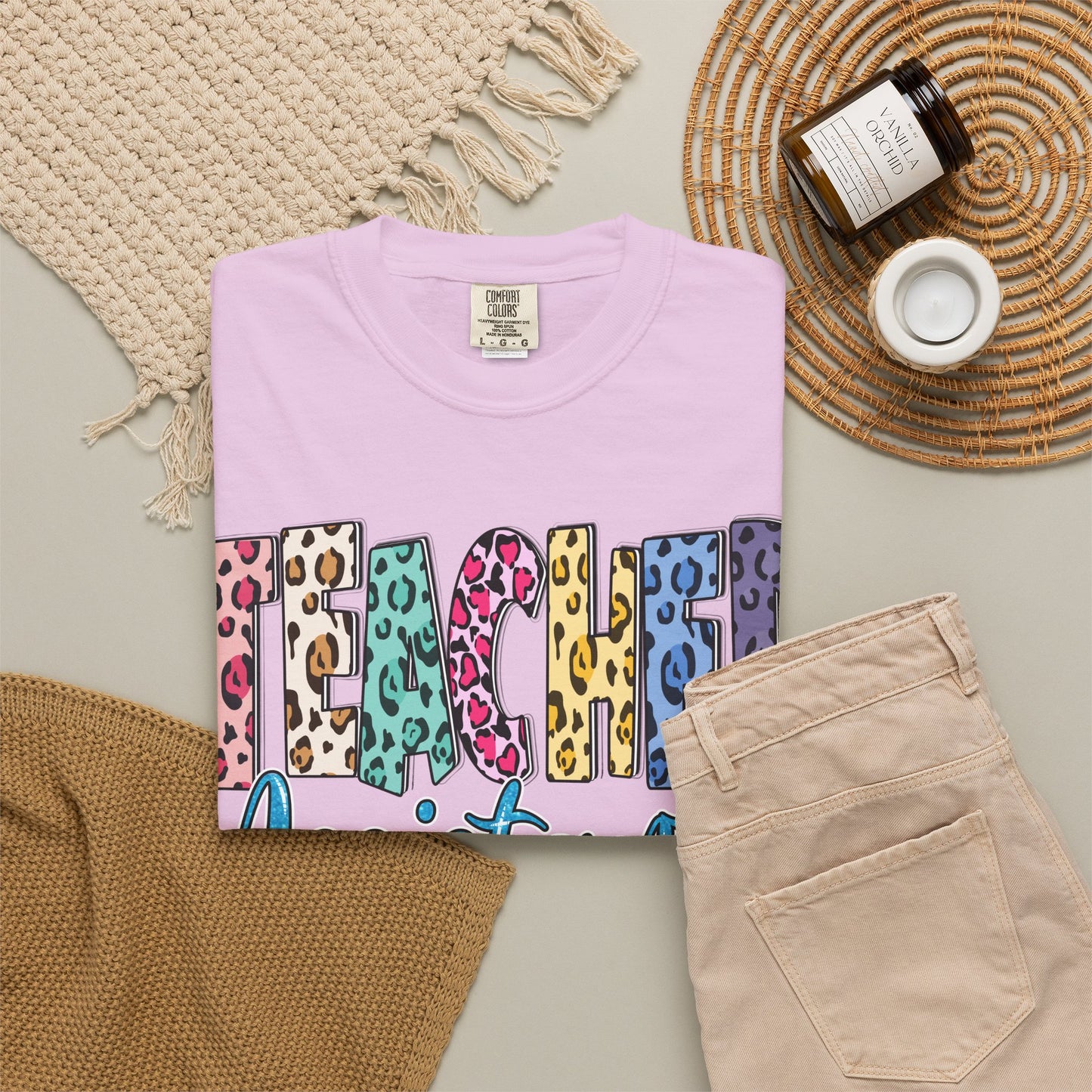 Teacher Assistant Leopard Print Tee -- Comfort Colors