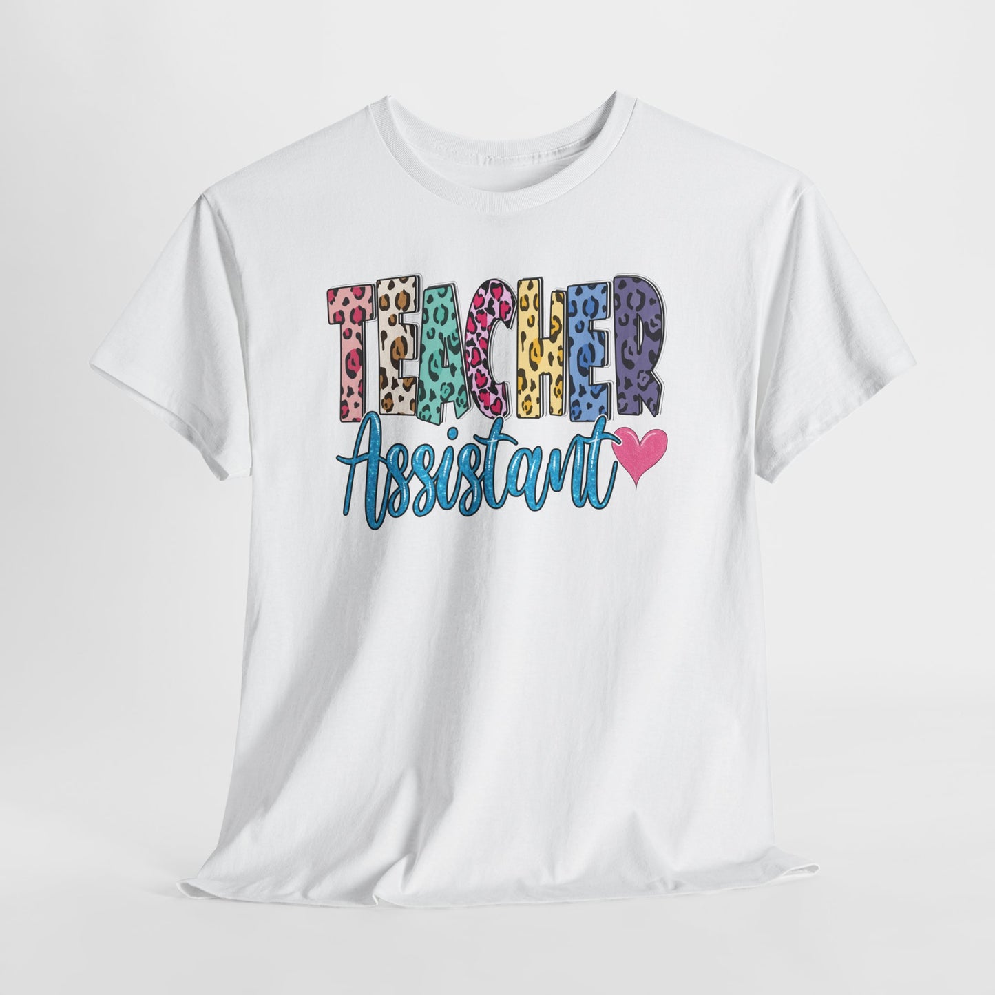 Teacher Assistant Leopard Print Tee — Gildan Heavy Cotton