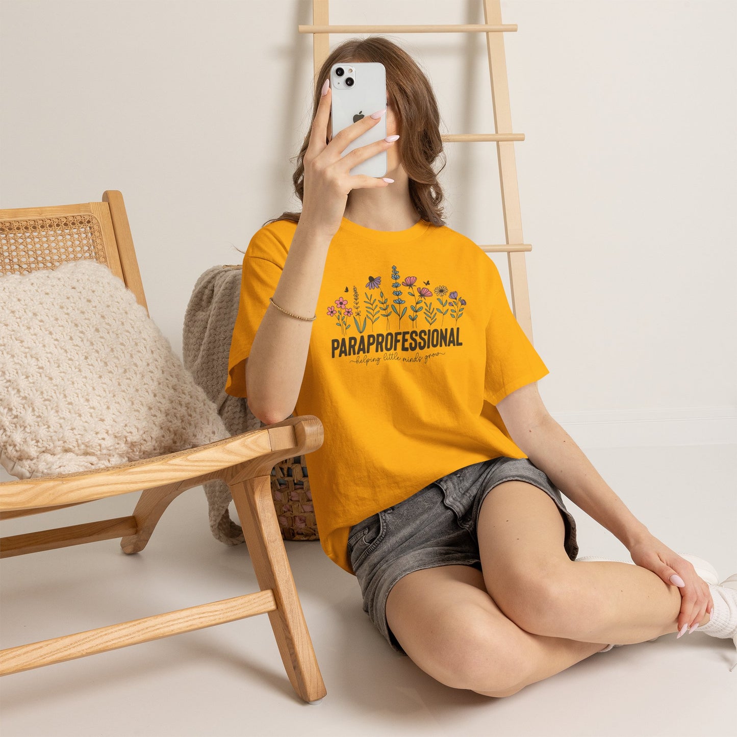 Paraprofessional Floral Tee — Gildan Heavy Cotton