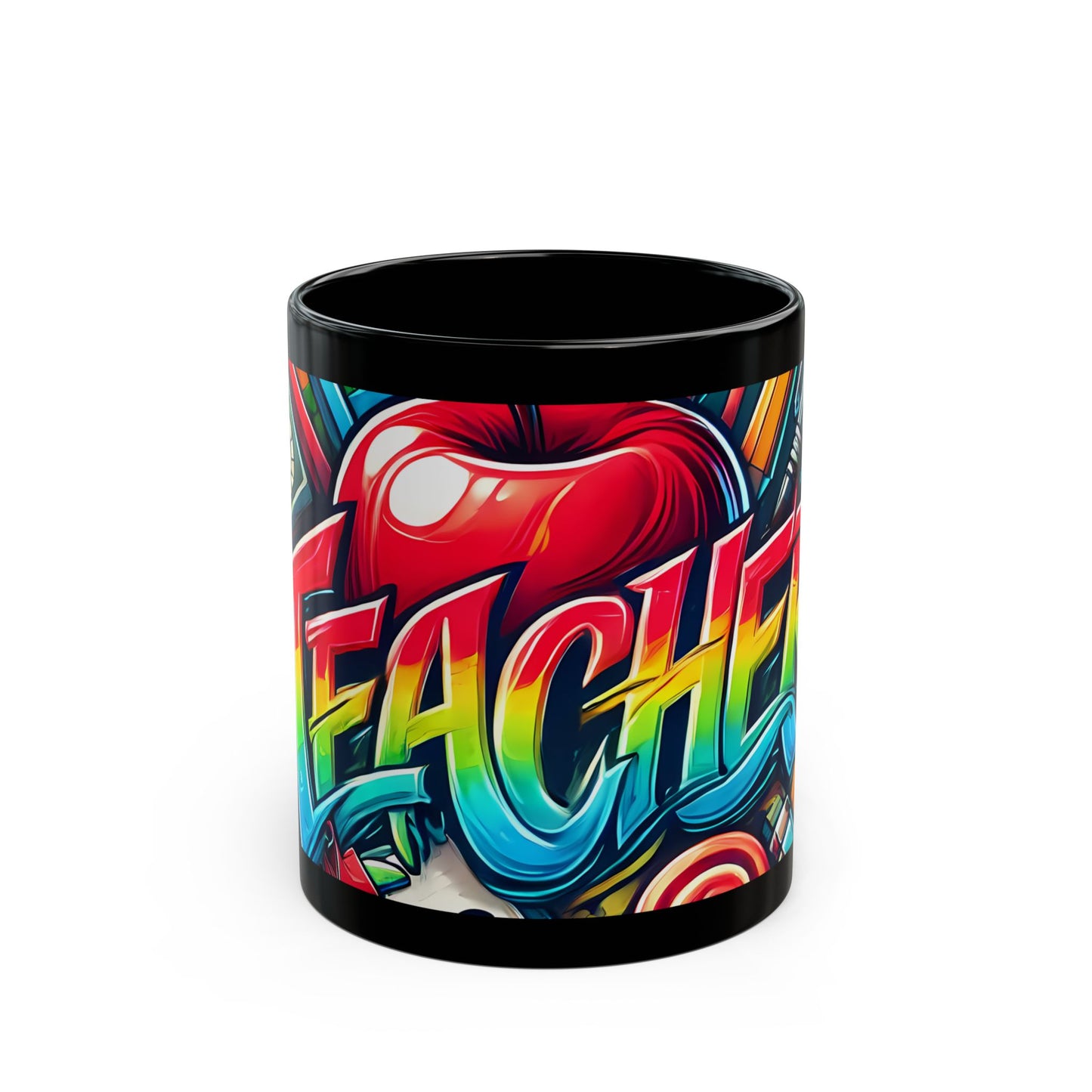 Teacher Graffiti Black Mug 11oz