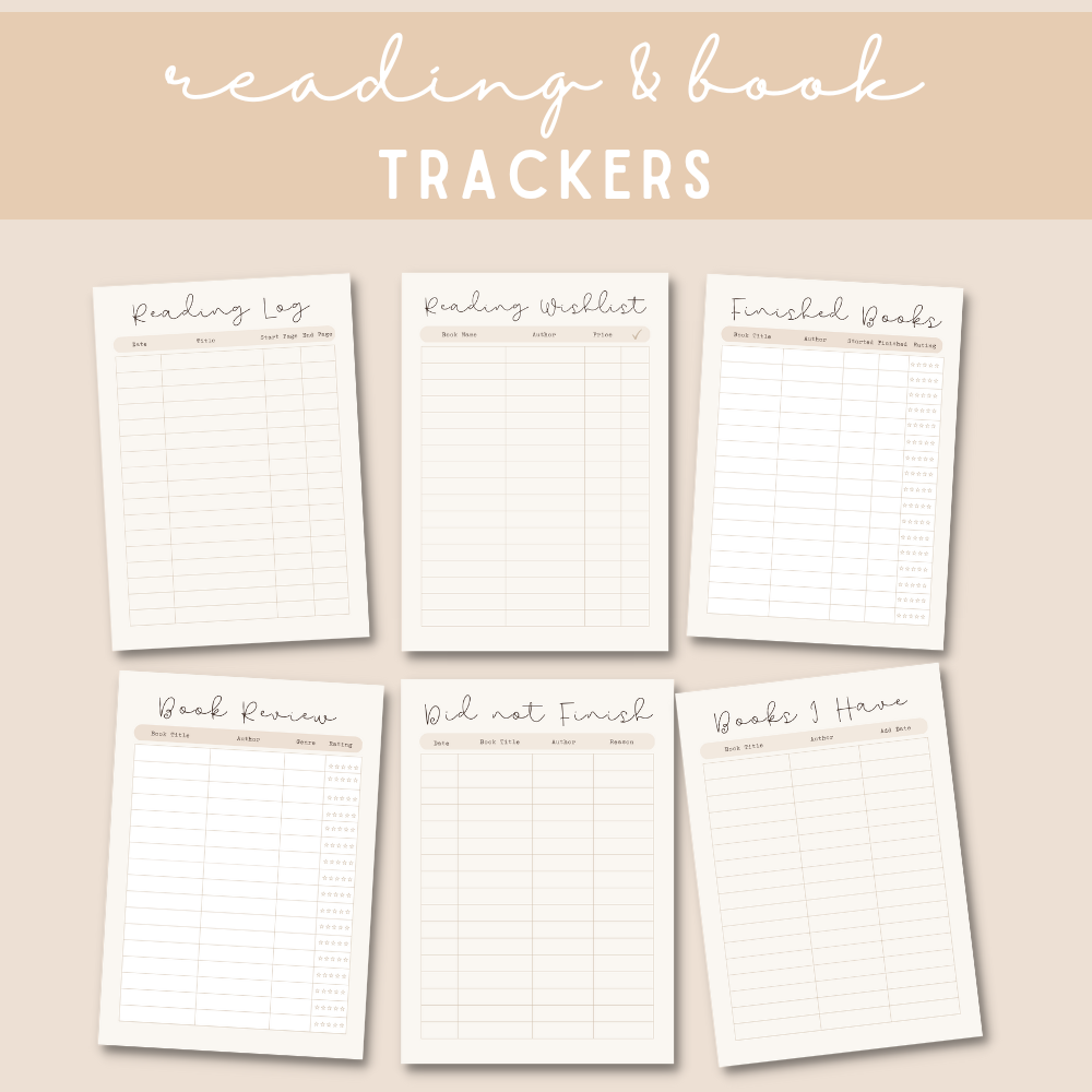 Beige Reading Planner – Digital Download
