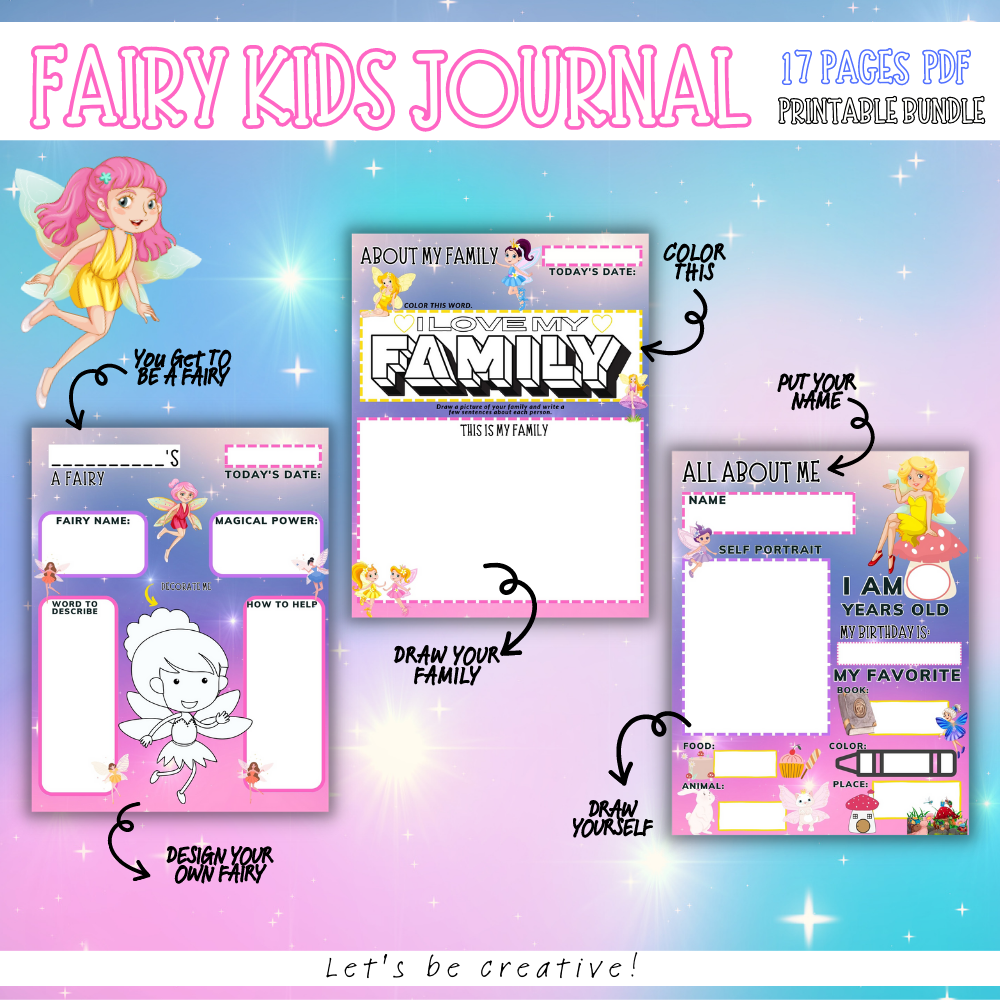 Fairy Kids Journal – Magical Printable Activity Journal for Kids