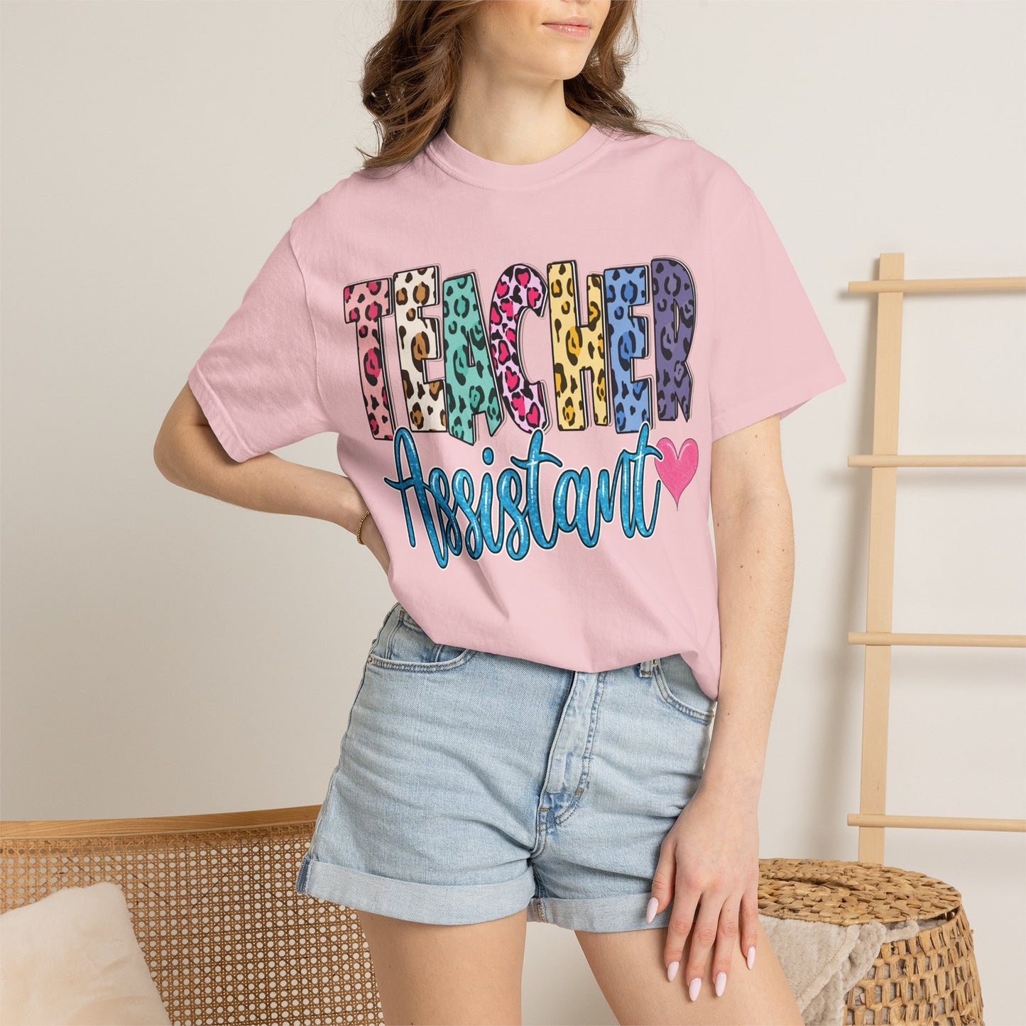 Teacher Assistant Leopard Print Tee -- Comfort Colors