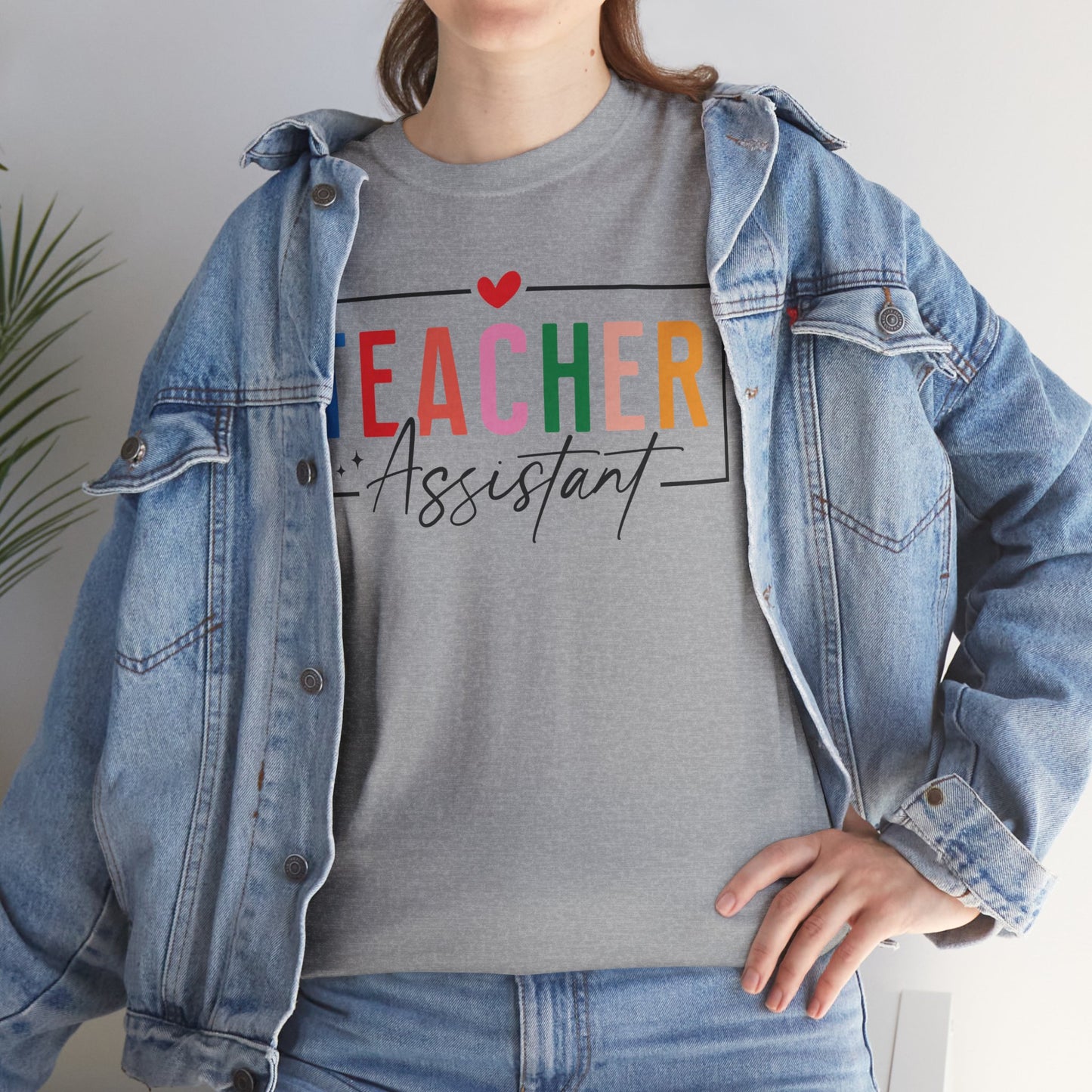 Teacher Assistant Colorful Light Tee — Gildan Heavy Cotton