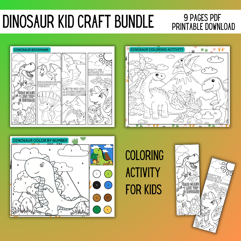 🦕 FREE Dinosaur Kids Craft Bundle (Printable PDF)