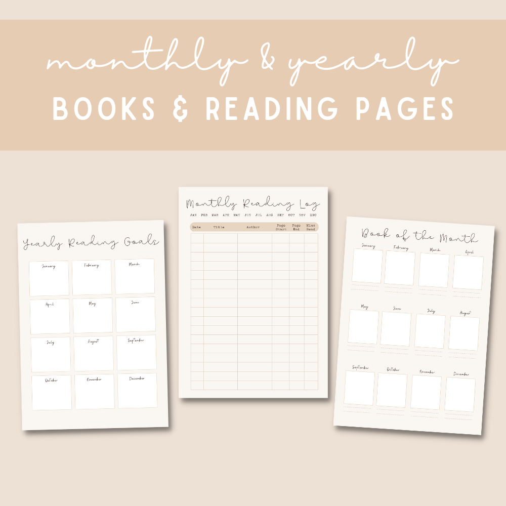 Beige Reading Planner – Digital Download