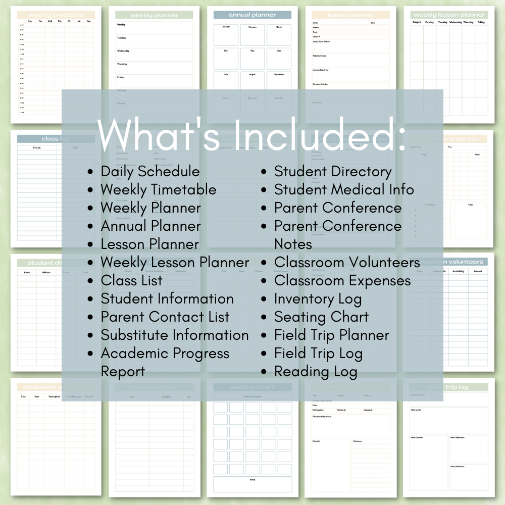Teacher’s Planner | Printable Teacher Organization Binder