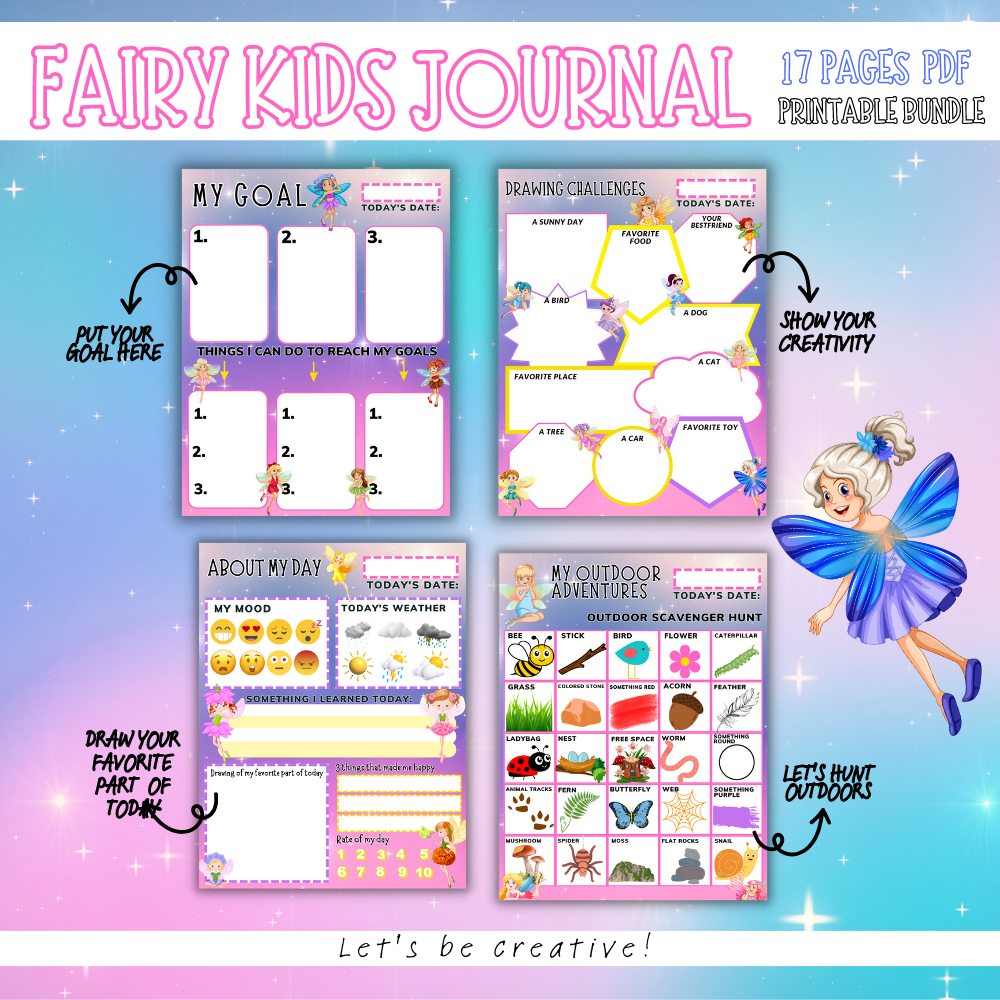 Fairy Kids Journal – Magical Printable Activity Journal for Kids