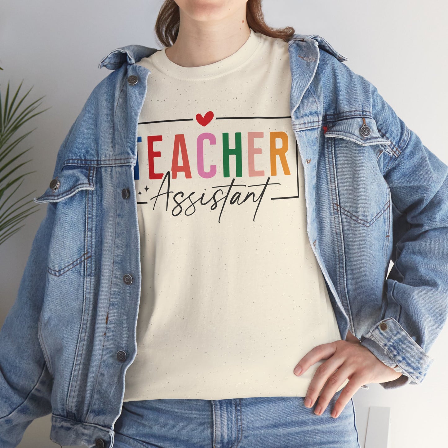 Teacher Assistant Colorful Light Tee — Gildan Heavy Cotton