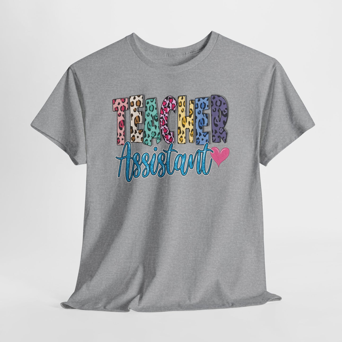 Teacher Assistant Leopard Print Tee — Gildan Heavy Cotton