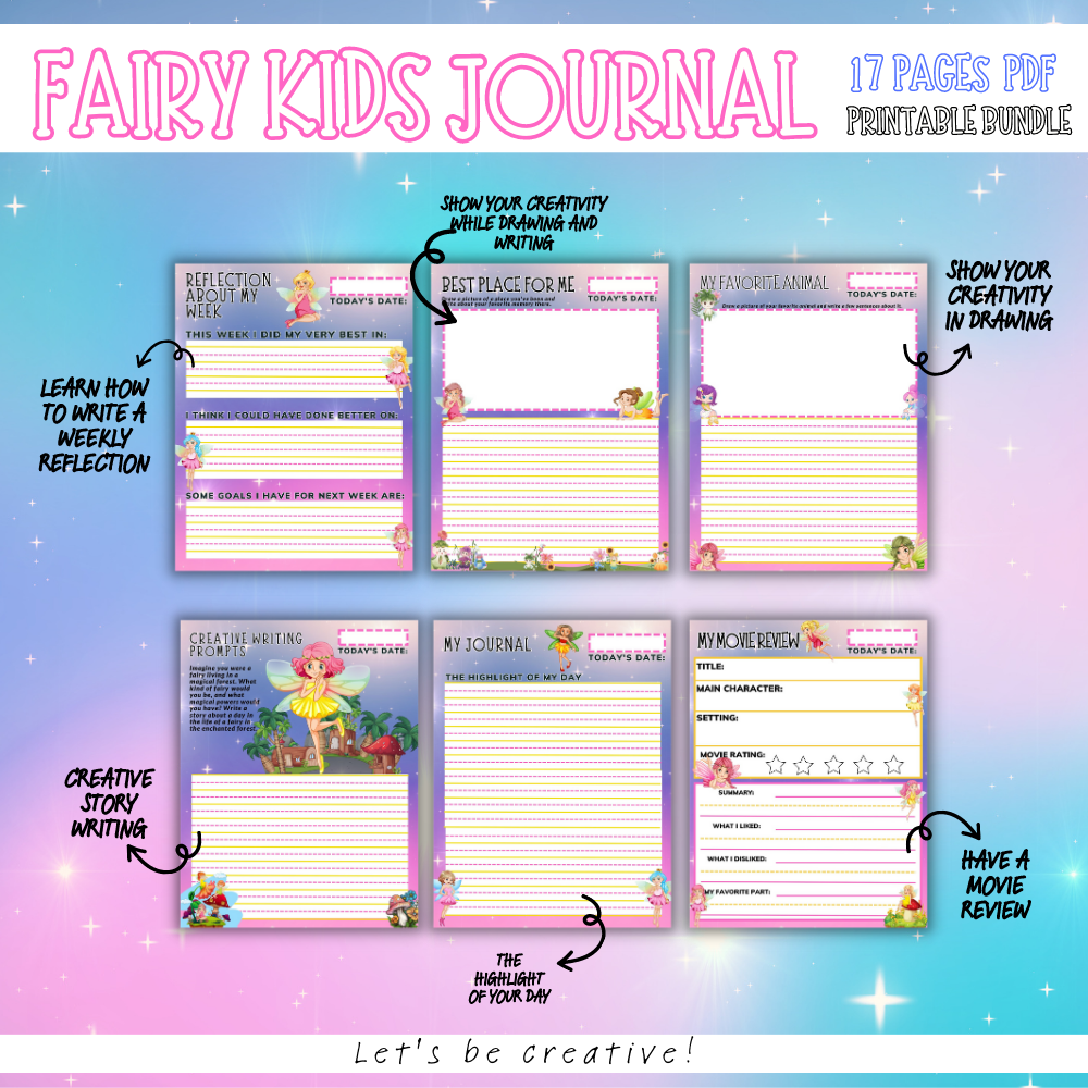 Fairy Kids Journal – Magical Printable Activity Journal for Kids