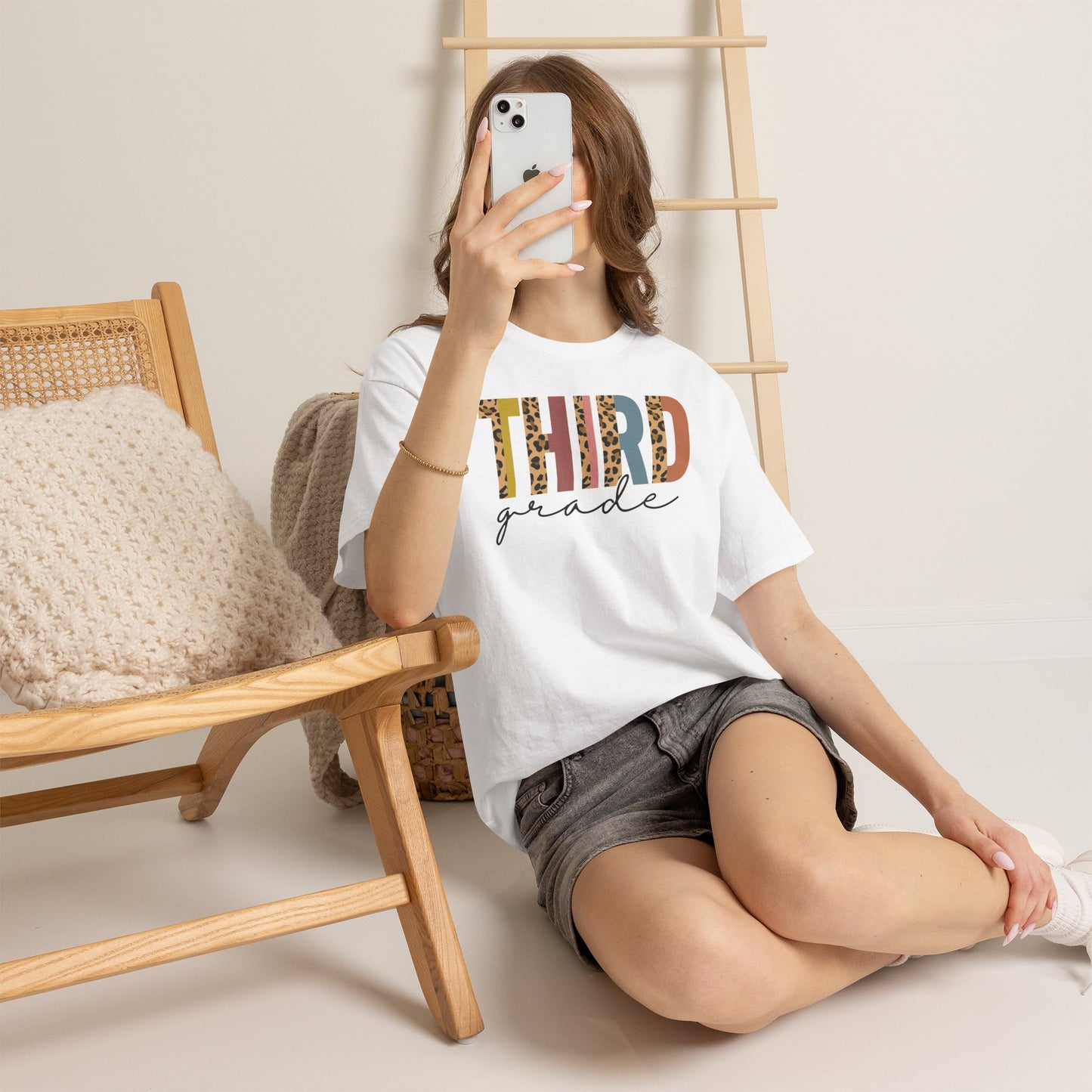Third Grade Leopard Tee - Gildan Heavy Cotton