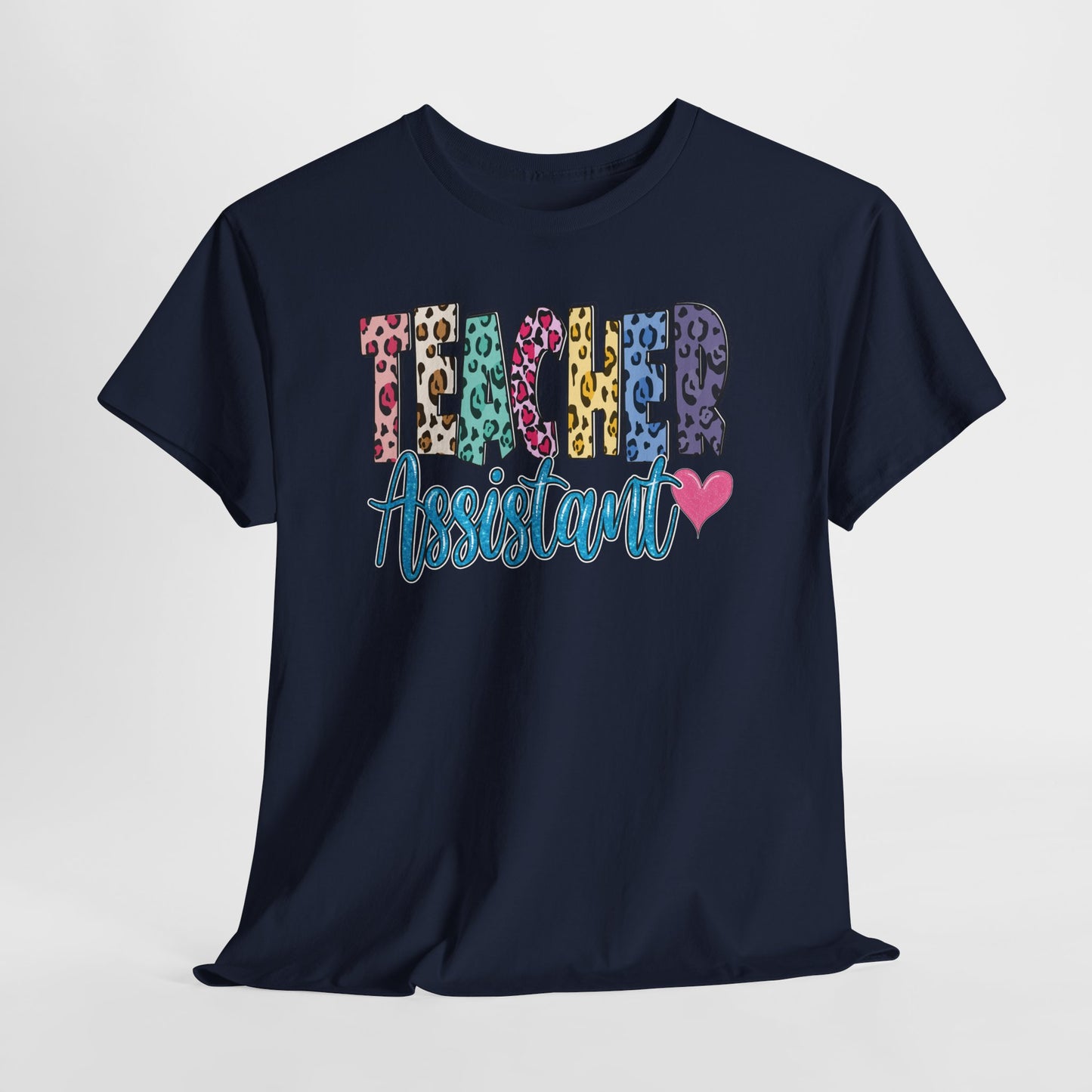 Teacher Assistant Leopard Print Tee — Gildan Heavy Cotton