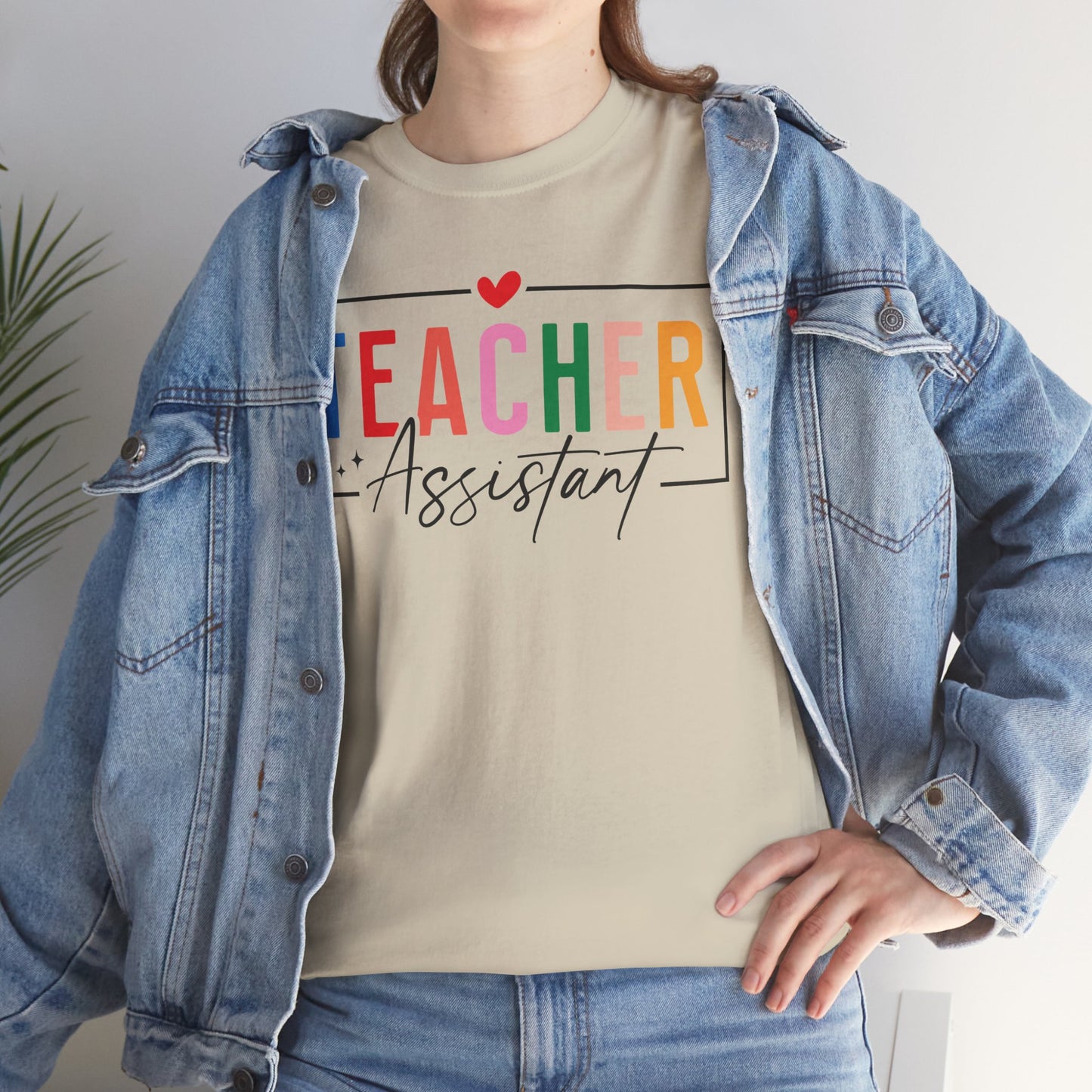 Teacher Assistant Colorful Light Tee — Gildan Heavy Cotton
