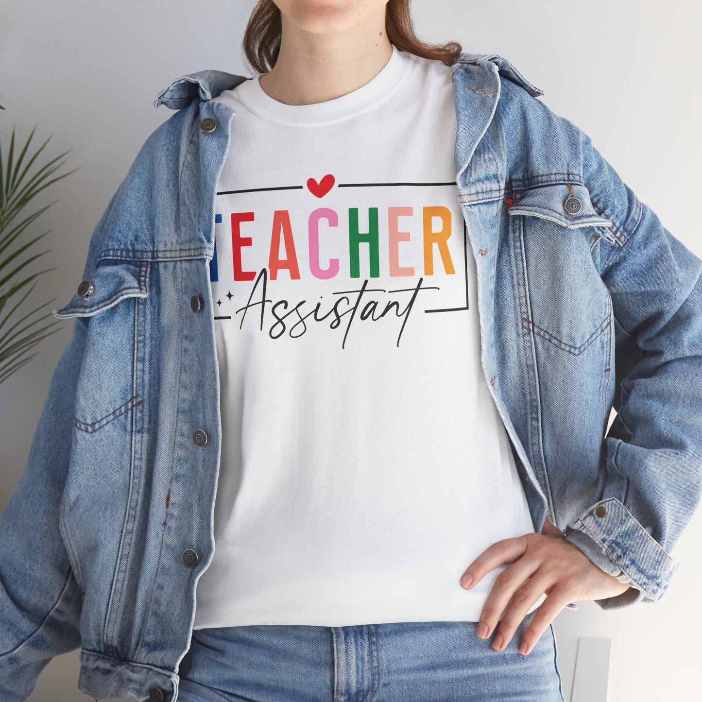 Teacher Assistant Colorful Light Tee — Gildan Heavy Cotton