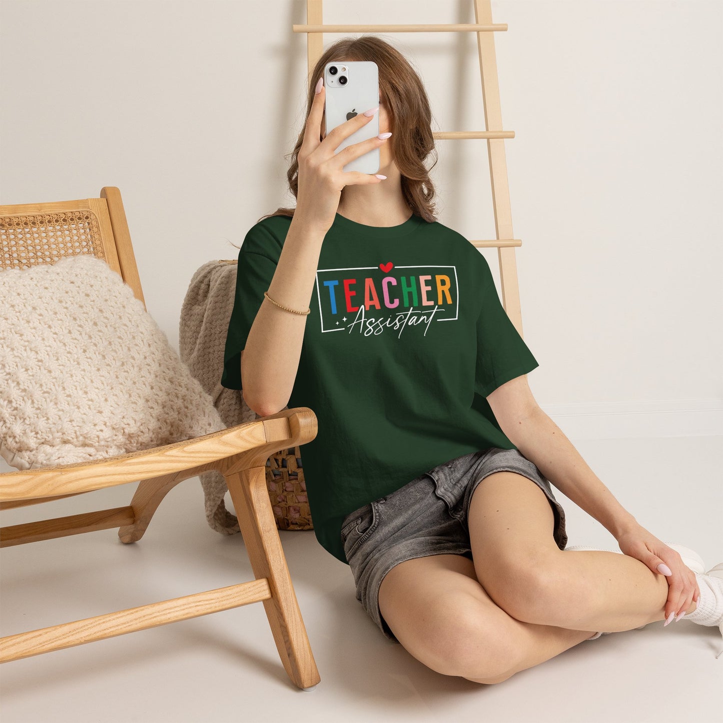 Teacher Assistant Colorful Dark Tee — Gildan Heavy Cotton