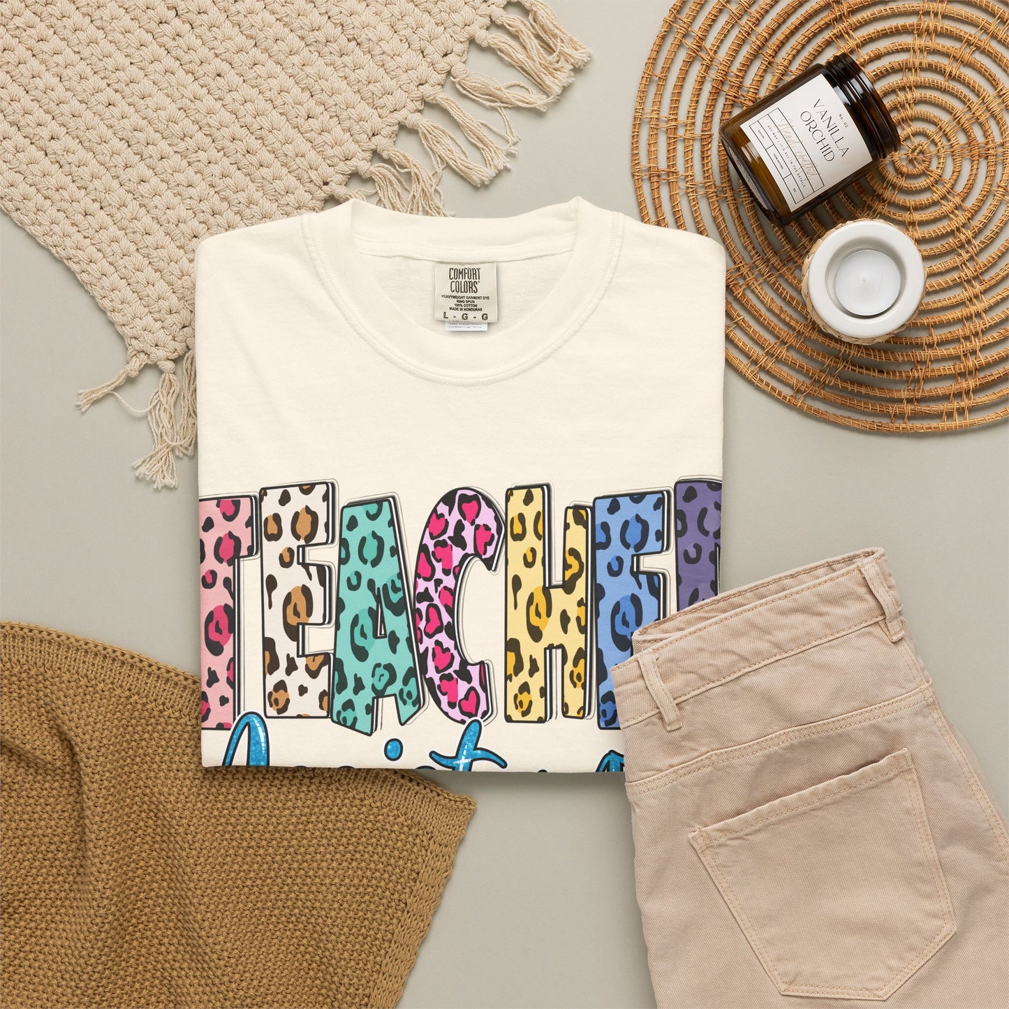 Teacher Assistant Leopard Print Tee -- Comfort Colors