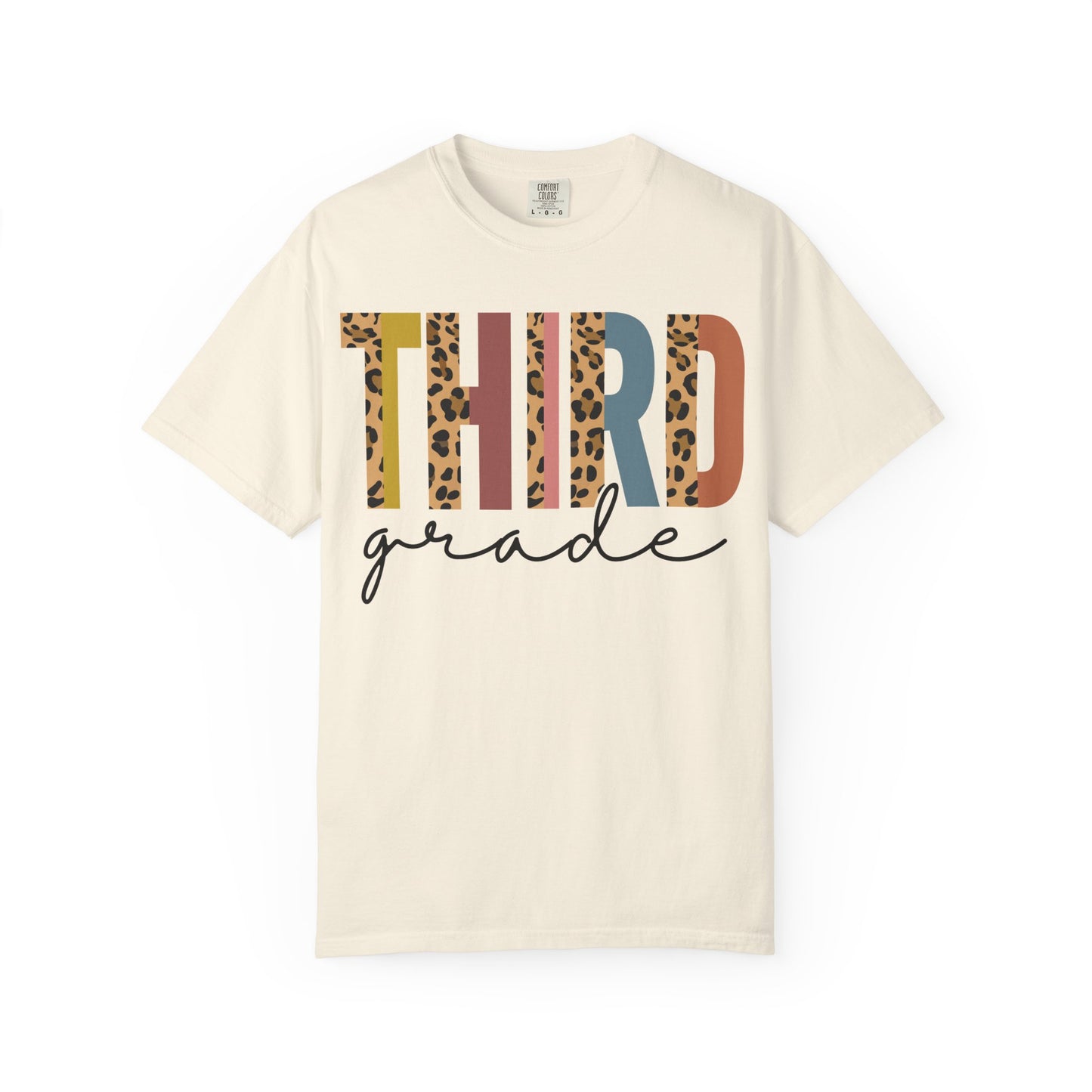 Third Grade Leopard Stripe Tee - Comfort Colors