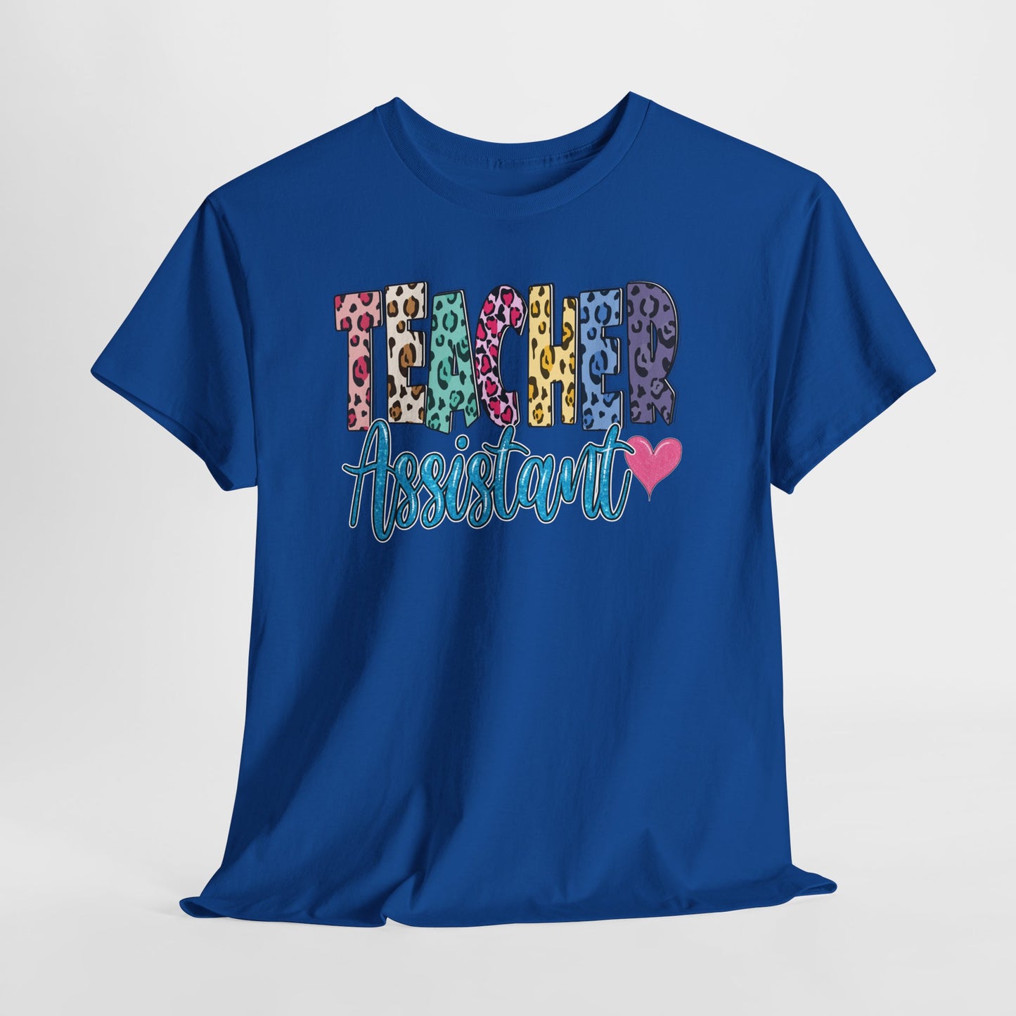 Teacher Assistant Leopard Print Tee — Gildan Heavy Cotton