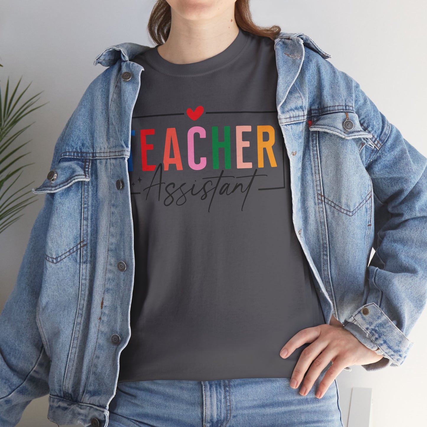 Teacher Assistant Colorful Light Tee — Gildan Heavy Cotton
