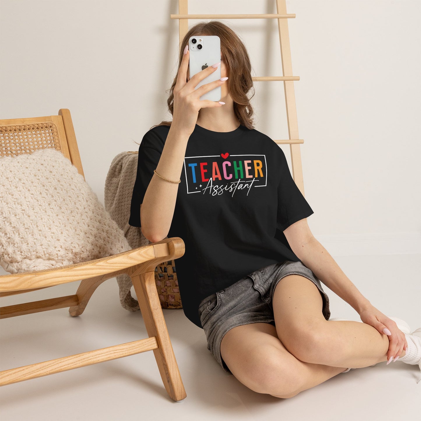 Teacher Assistant Colorful Dark Tee — Gildan Heavy Cotton
