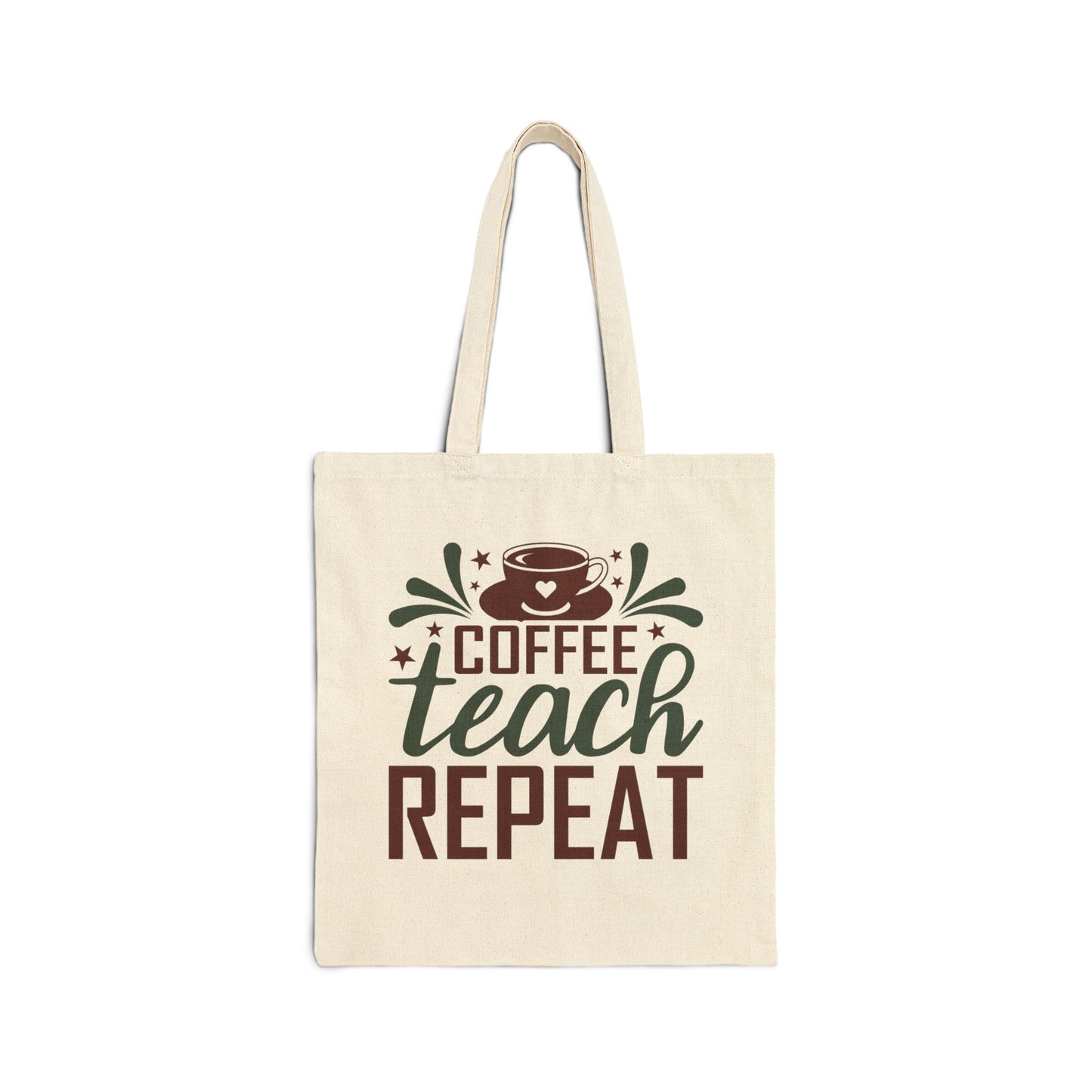 Coffee Teach Repeat Canvas Tote Bag