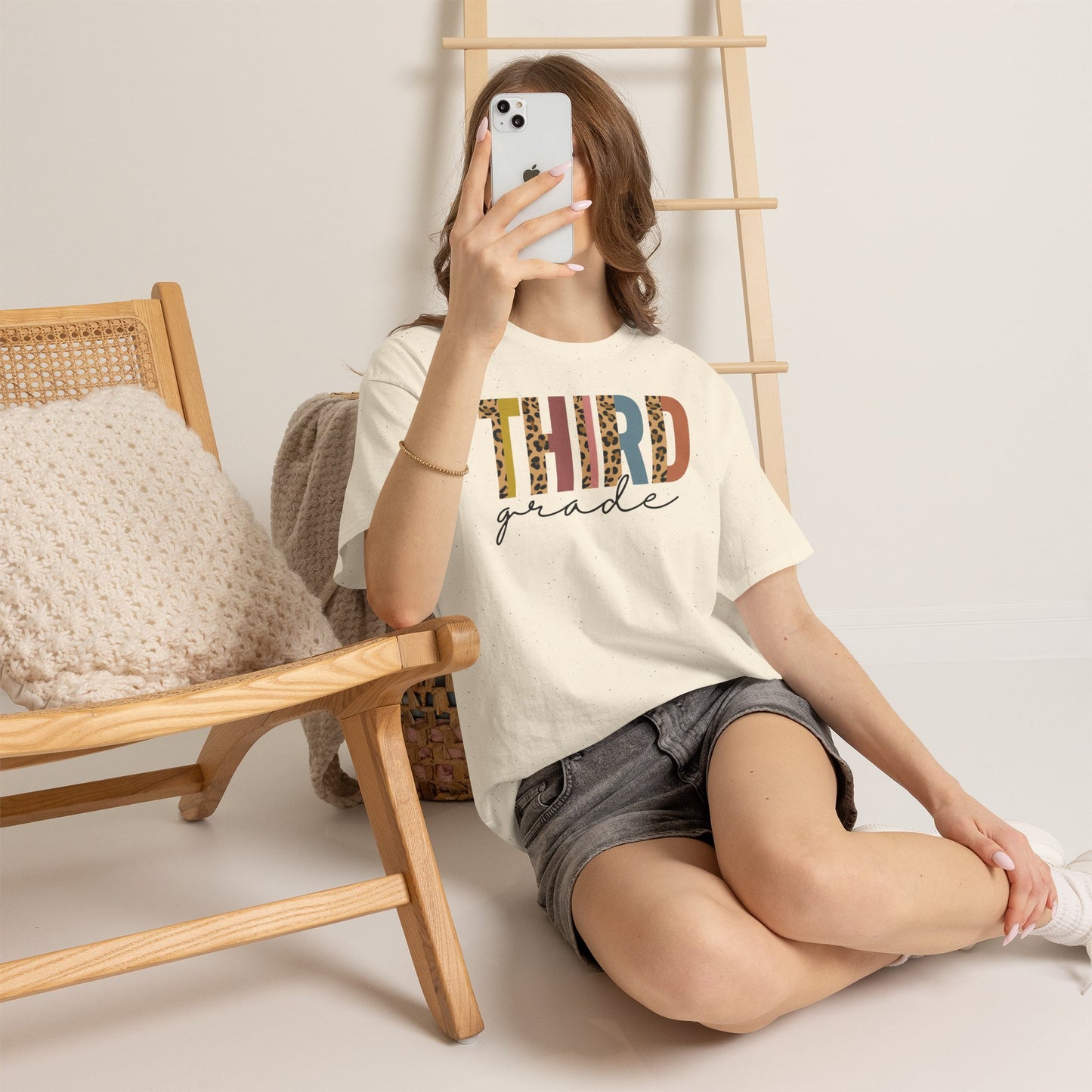 Third Grade Leopard Tee - Gildan Heavy Cotton