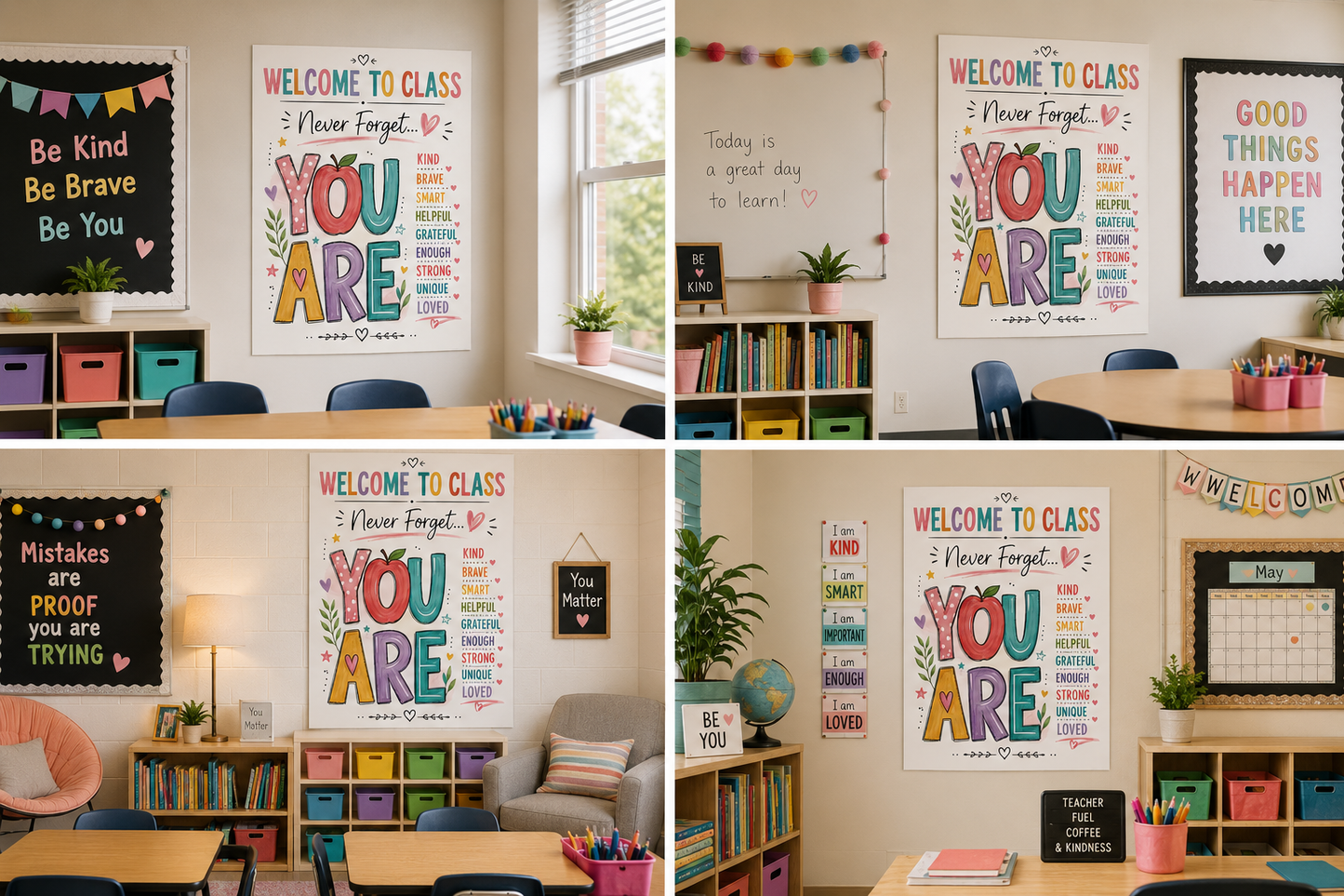 Welcome to Class "Never Forget You Are" Gloss Poster — Inspirational Classroom Wall Art