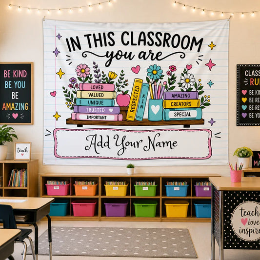 Personalized "In This Classroom" Wall Tapestry